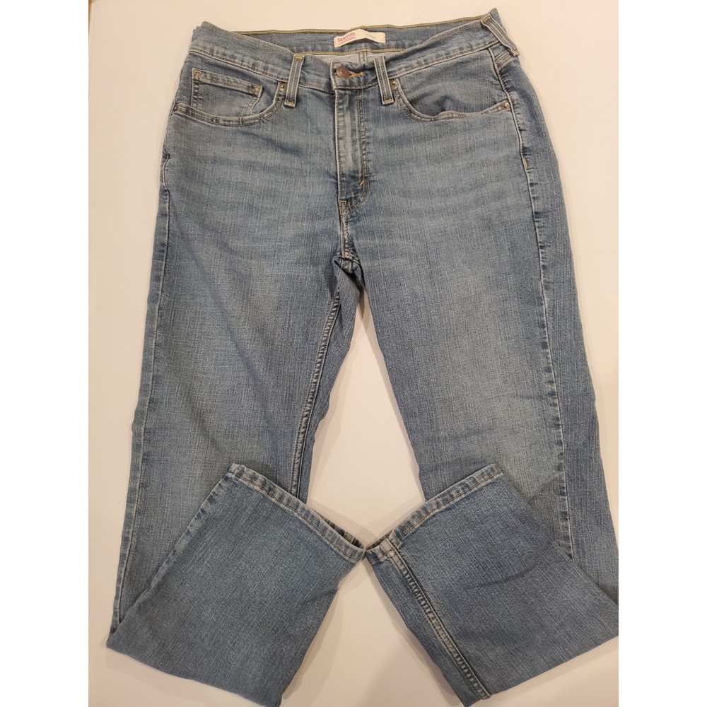 Signature by Levi Strauss Mens Straight‎ Leg Jeans Medium Wash Blue W32 L30